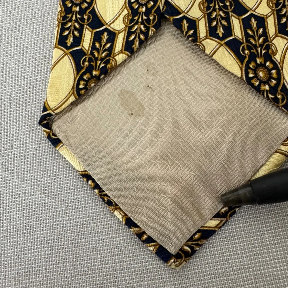 Pierre Balmain Couture Silk‎ Tie Black/Gold/Tan